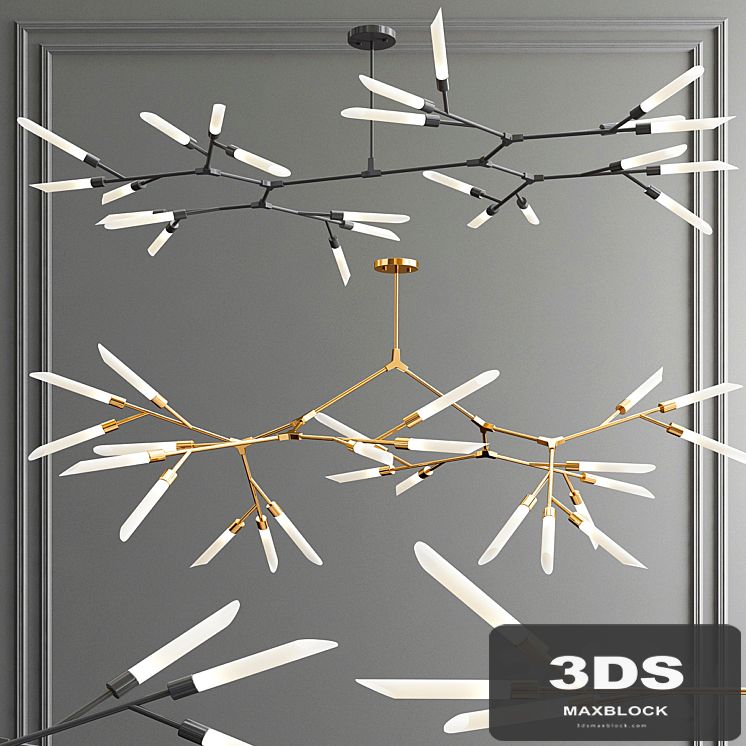 Led Nordic & Rotatable Branch Tube Chandelier