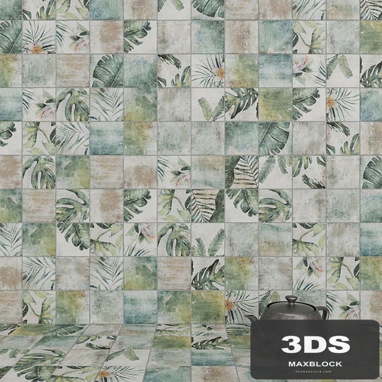 ZYX by Colorker AMAZONIA TROPIC EMERALD tile set