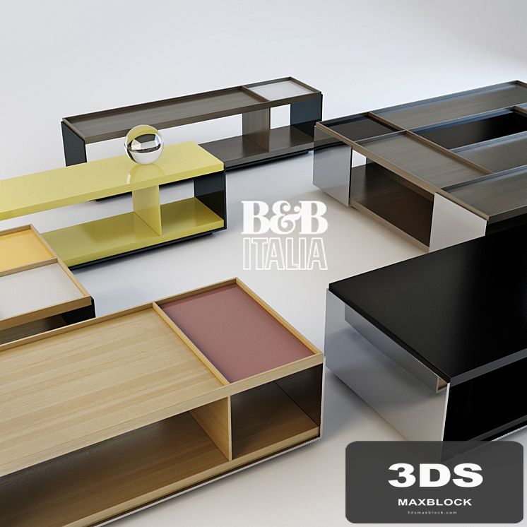 A set of tables B & B Italia. Model SURFACE. 6 pieces