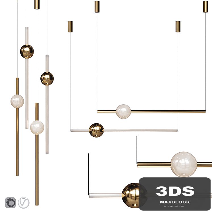 Pendant lamp Lee Broom ORION GLOBE LIGHT POLISHED GOLD