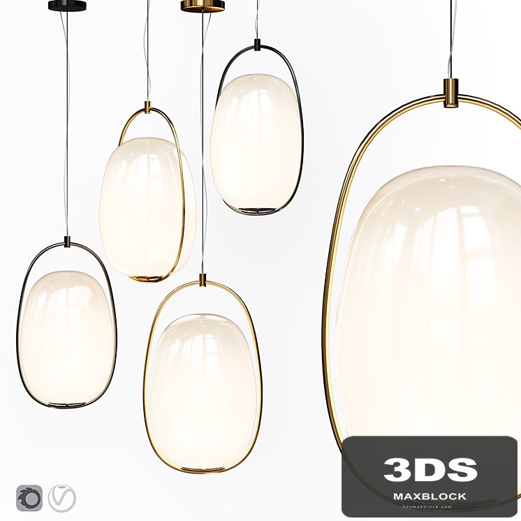 Pendant lamp Lanna Kundalini Suspension Lamp Black and Brass