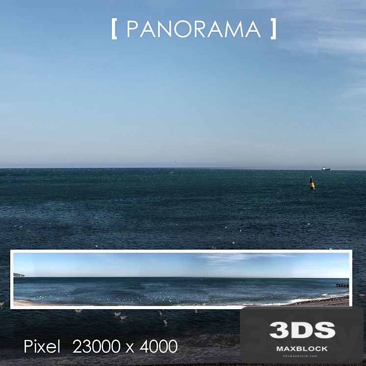 Set of panoramas of the sea