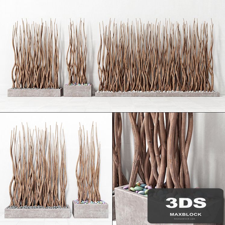 Planter rectangle concrete branch / Planter rectangular concrete with branches