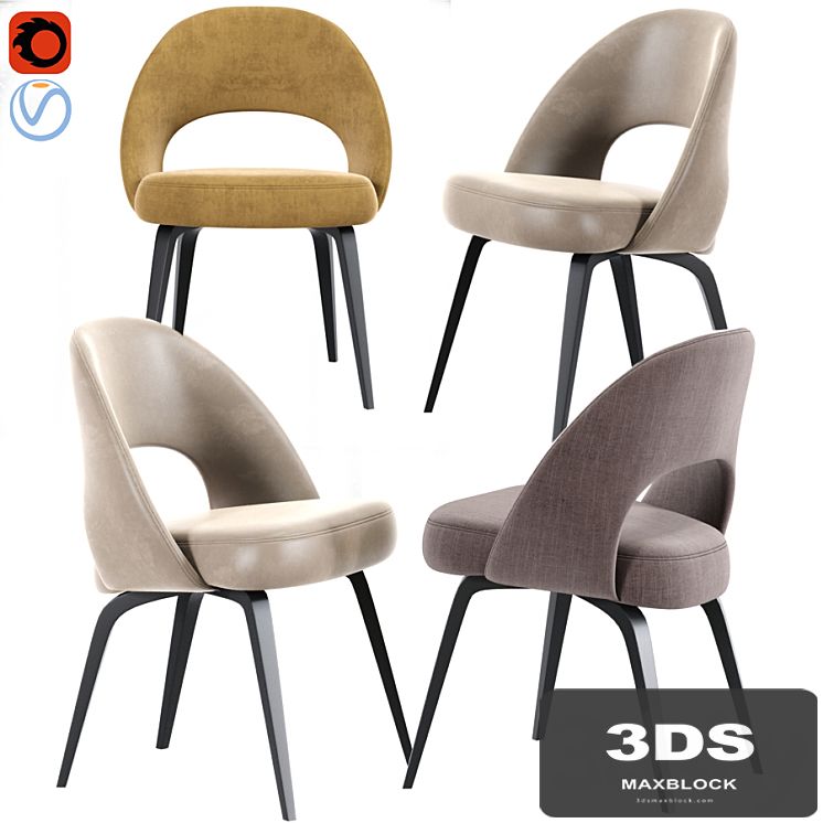 Saarinen Executive Side Chair with Wood Legs 2