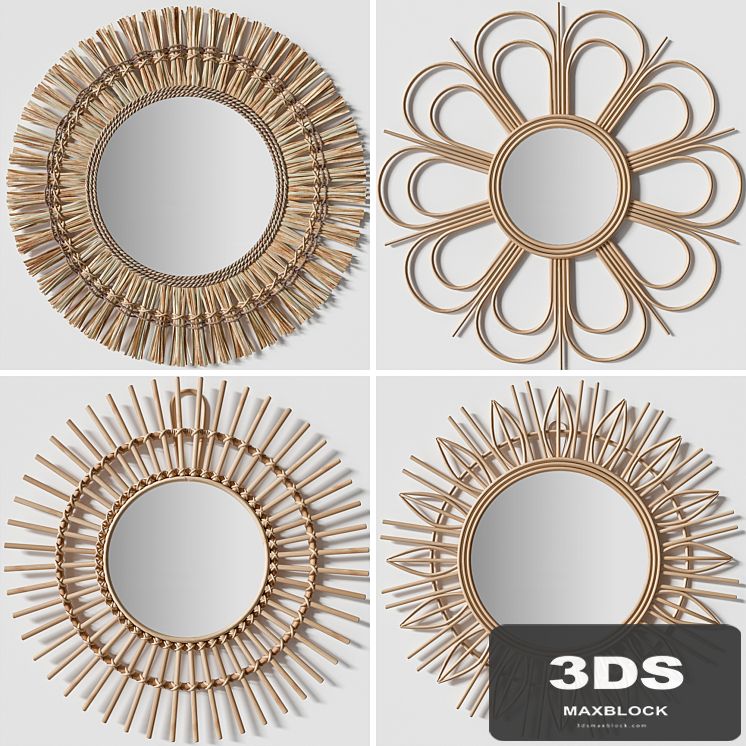 Rattan mirrors