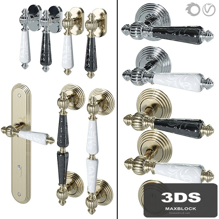Door Handle Set Fimet Michelle 106P Flower