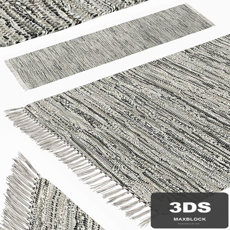 Patterned Woven Mat - Gray