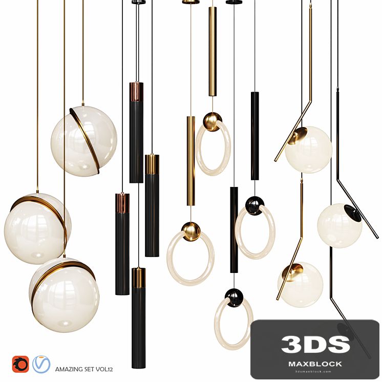 Four Pendant Lights amazing set vol12