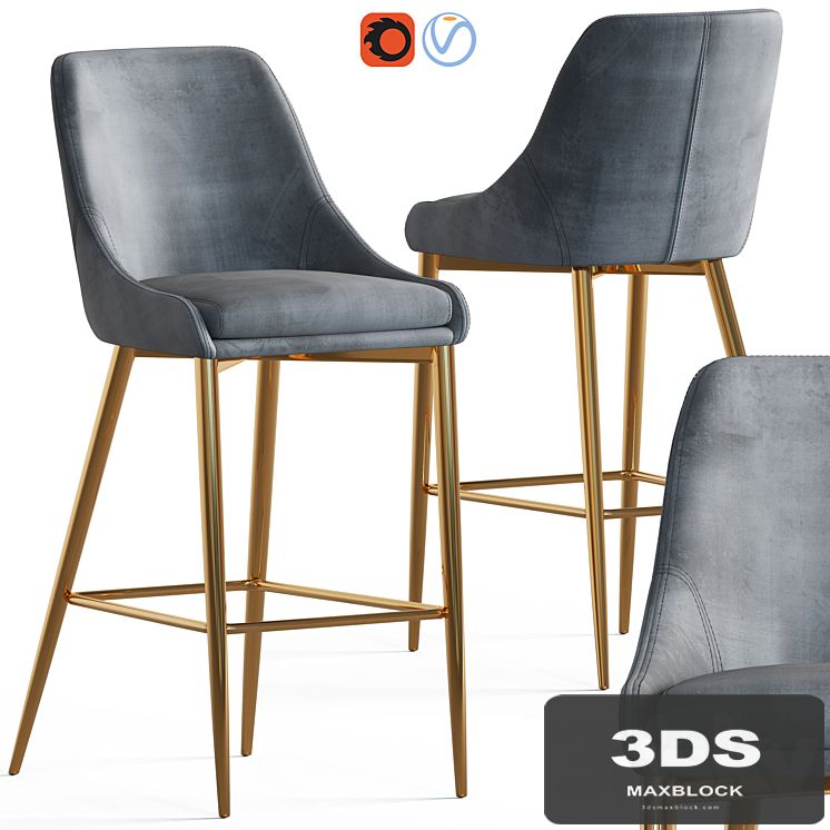 Karina Velvet Stool