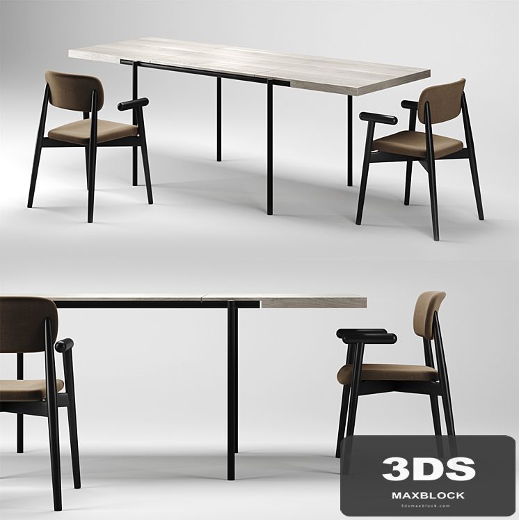 Dining Set 2 MZPA Mild Chair and ROMP TE01 Table