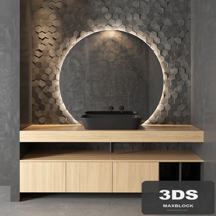 Cerasa NEROLAB | Wood veneer vanity unit