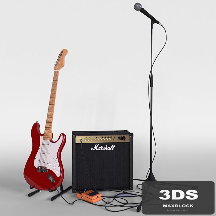 Electric guitar with amplifier
