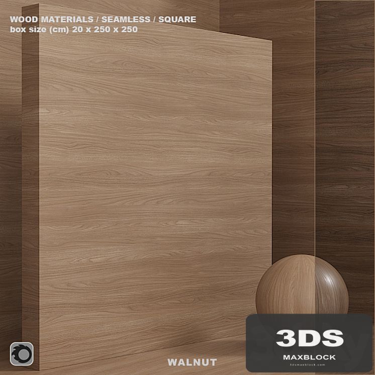 Wood / walnut material (seamless) - set 76