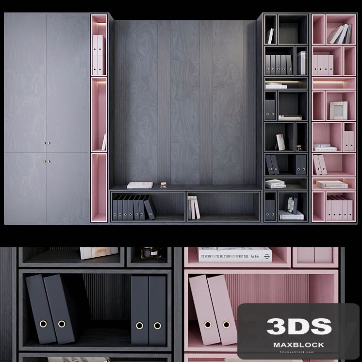 Wardrobe _ plywood black and pink