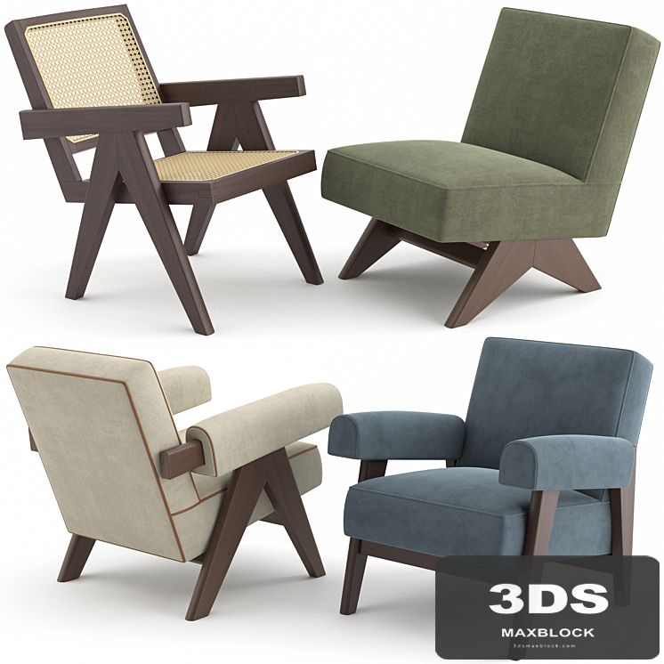 Le Corbusier and Pierre Jeanneret Lounge Chairs