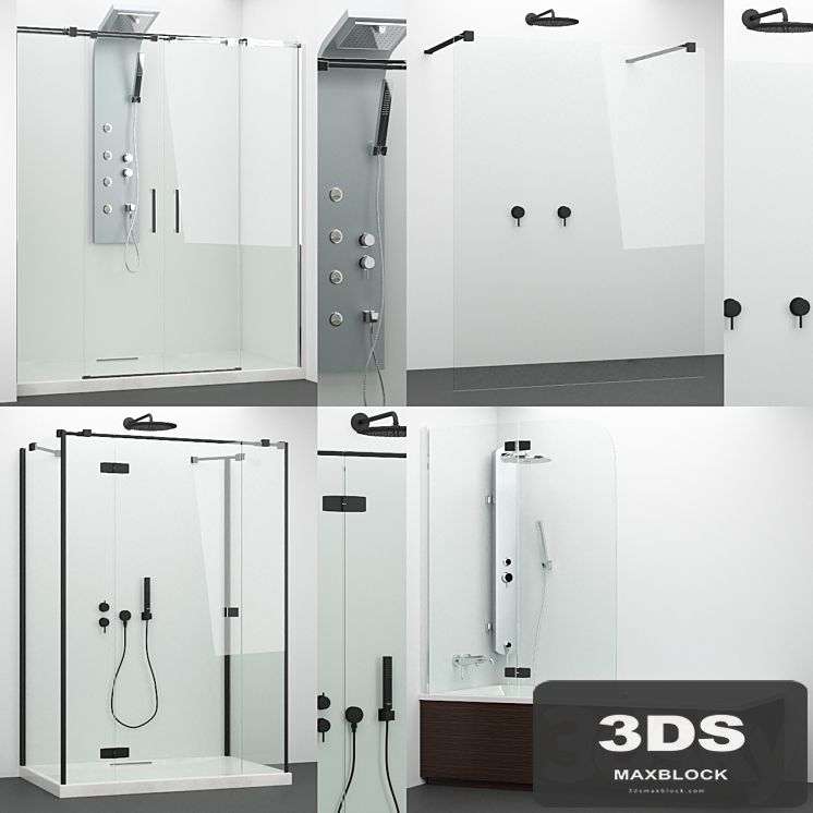 Set of shower cabins Radaway + Grohe 4
