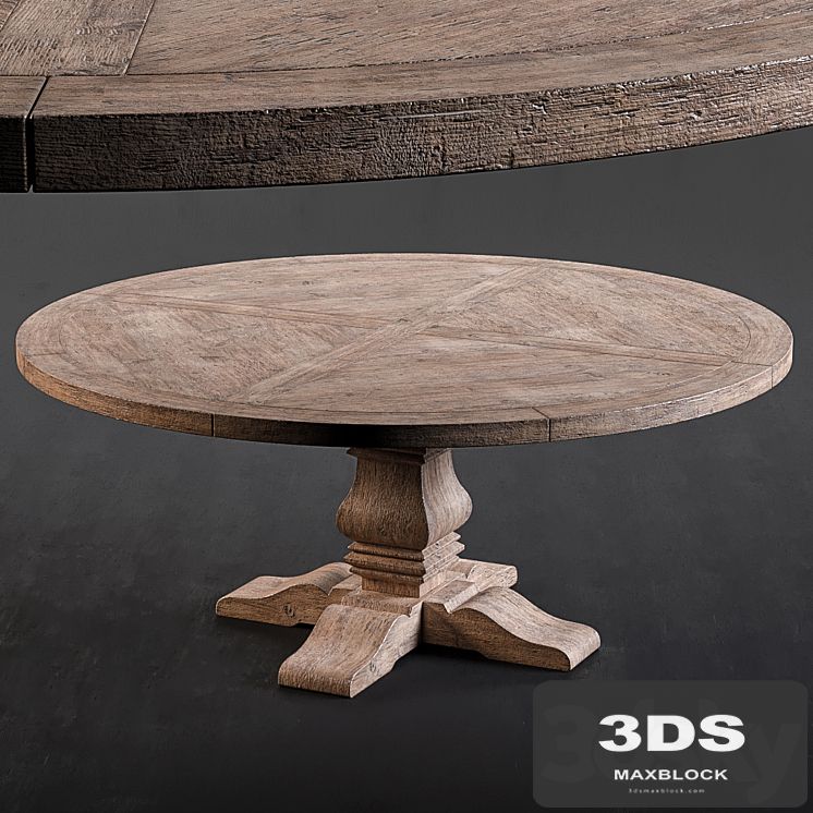 RH Salvaged Wood Round Dining Table