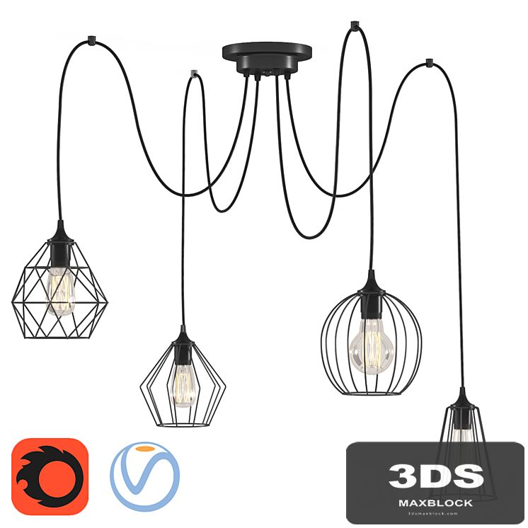 Bagira Chandelier 4 lights