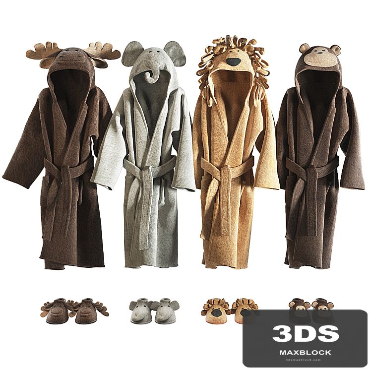 RH Baby bathrobe Animal set 002