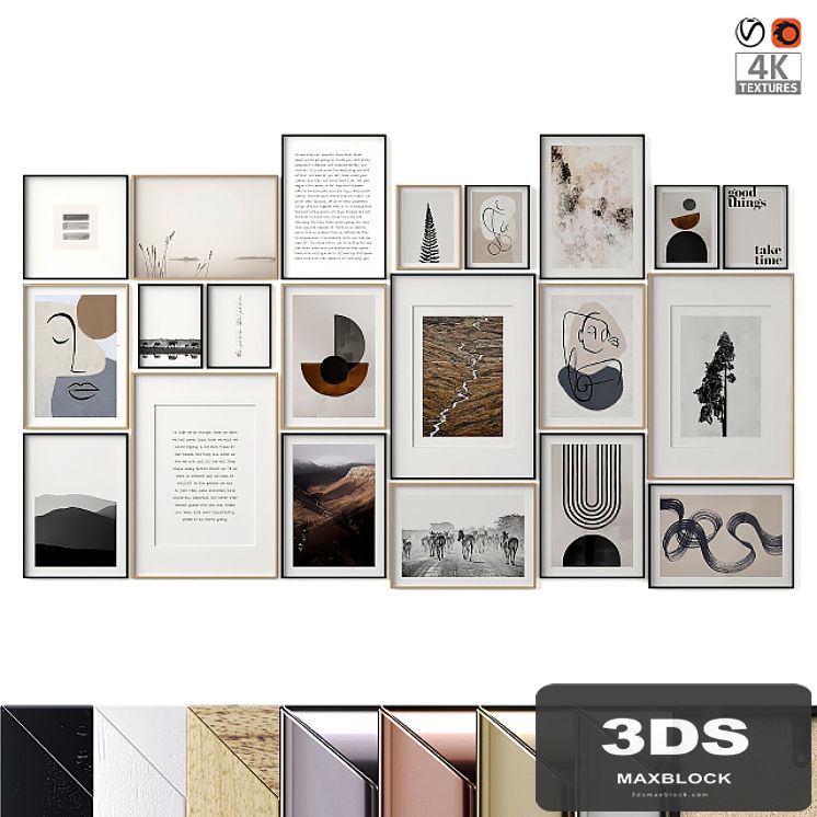 Large set of paintings