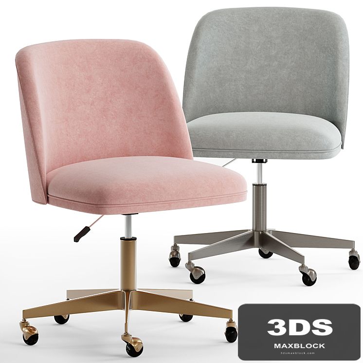 Rh alessa velvet desk chair - antiqud brass