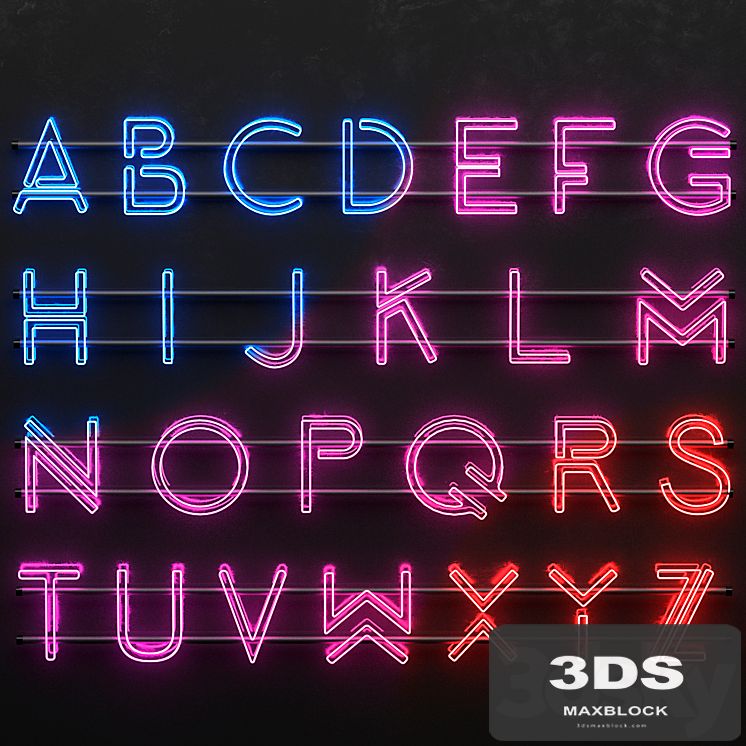 neon alphabet