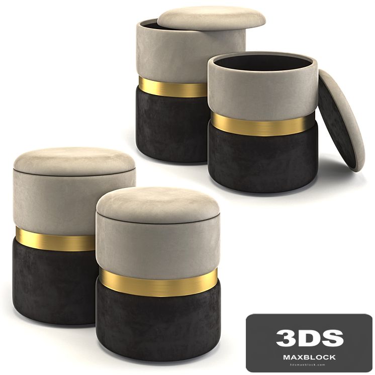 Set of 2 ottomans New-York My Interno