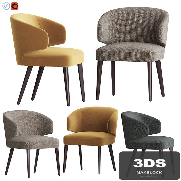 Modrest Carlton Gray Fabric Dining Chair