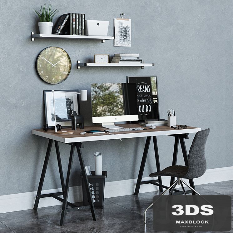 Workplace desk ikea LINNMON / ODWALD 2