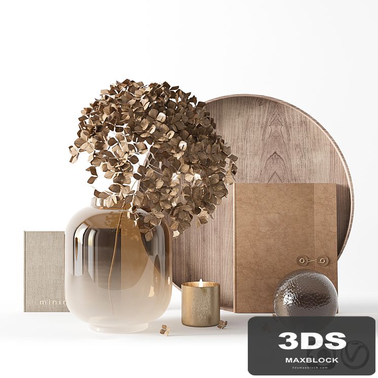 Decorative set with dryed hydrangea