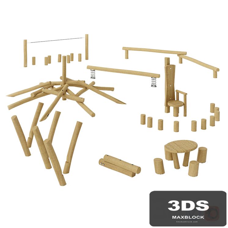 KOMPAN. EQUIPMENT FROM LOGS