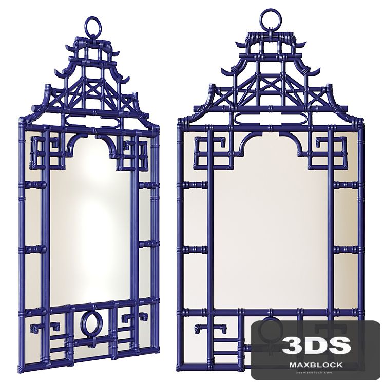 Chairish / Blue Pagoda Wall Mirror