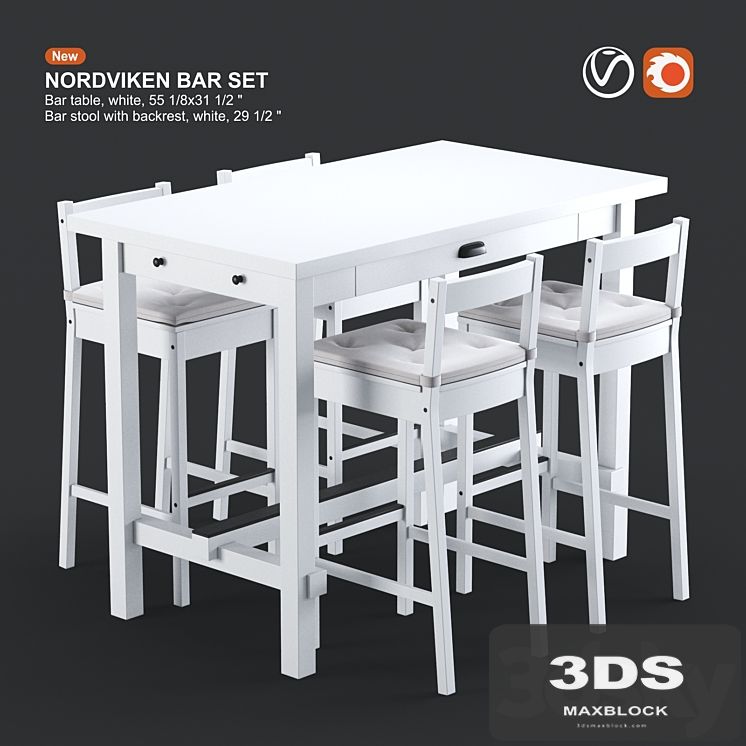Ikea NORDVIKEN bar table and bar stool