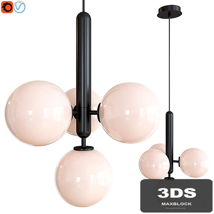 Chandelier Miira 4 pendant opal