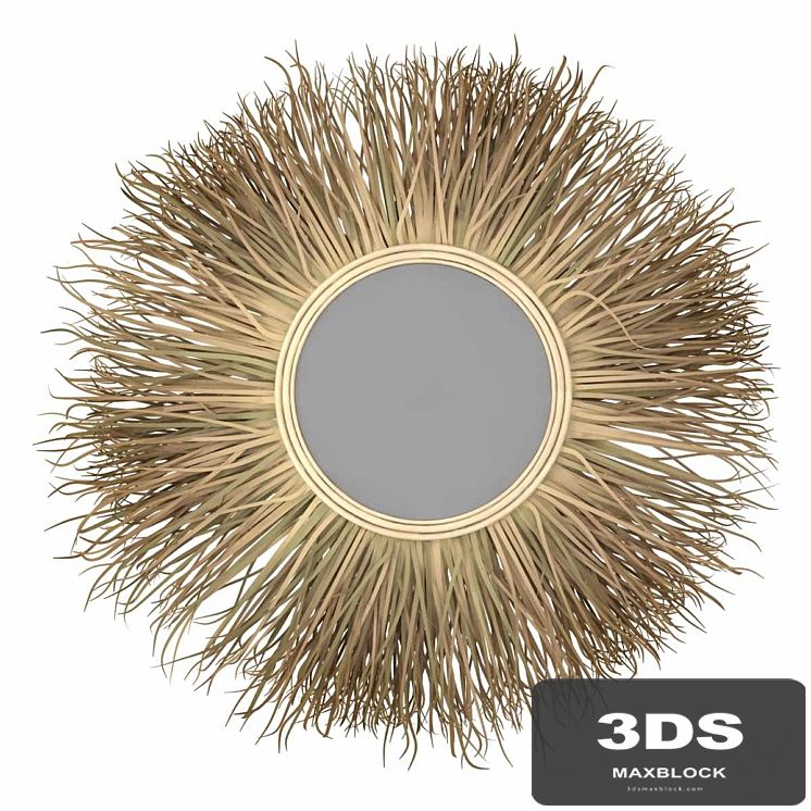 Bazar Bizar GRASS MIRROR Round wall mounted rattan mirror