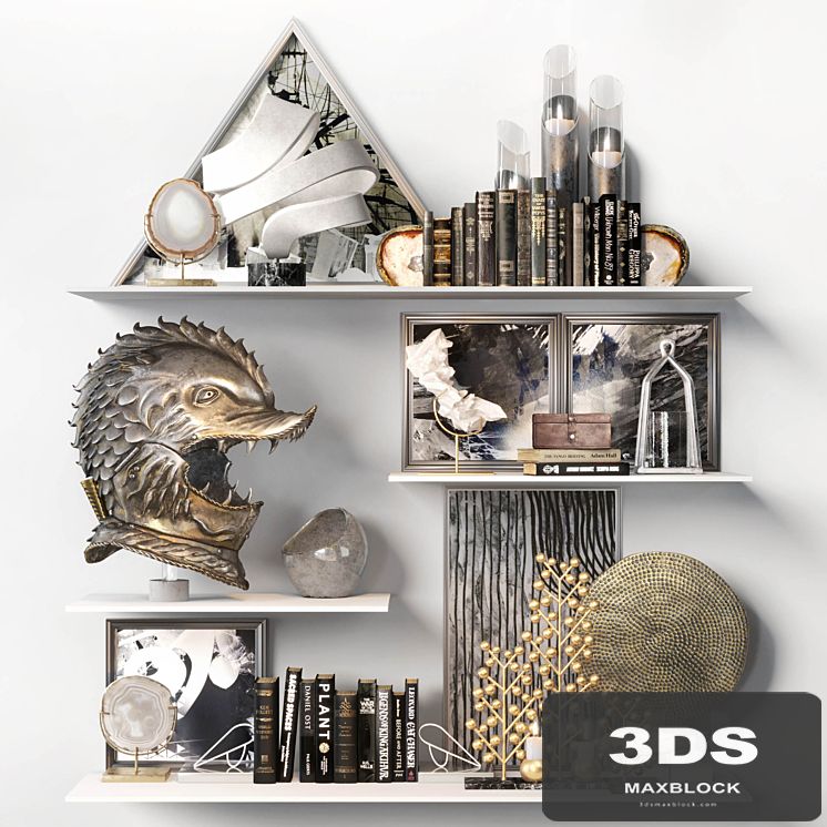 Decorative set with medieval Dragon Helmet