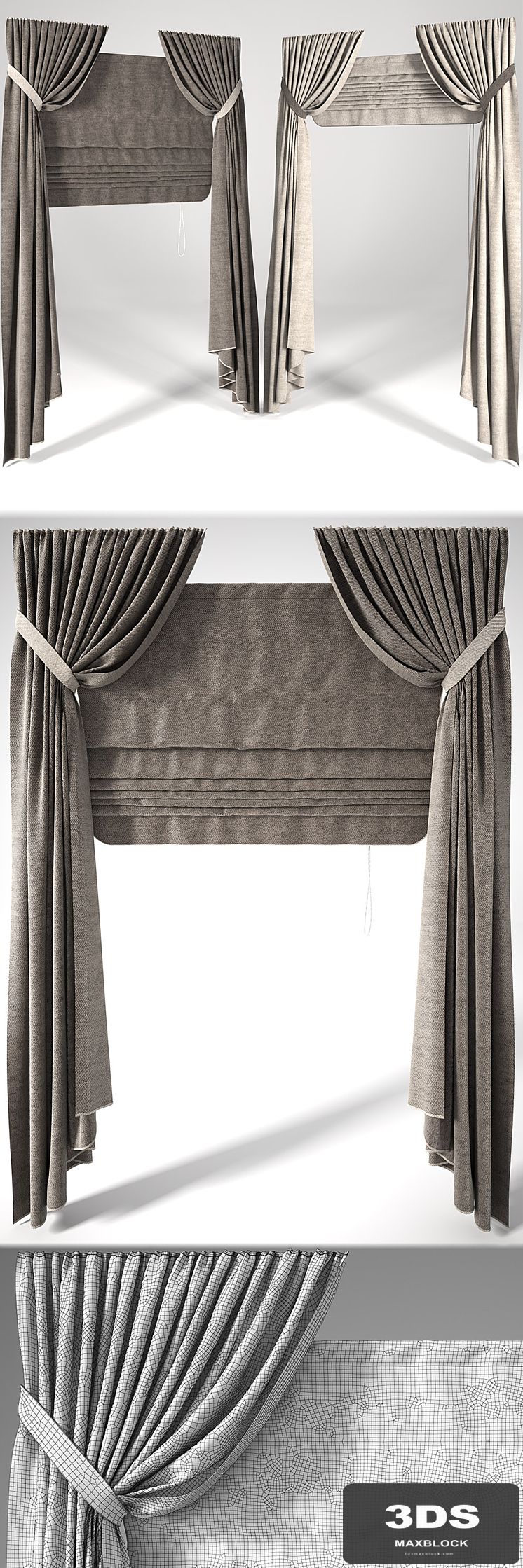 Roman blinds 2 positions