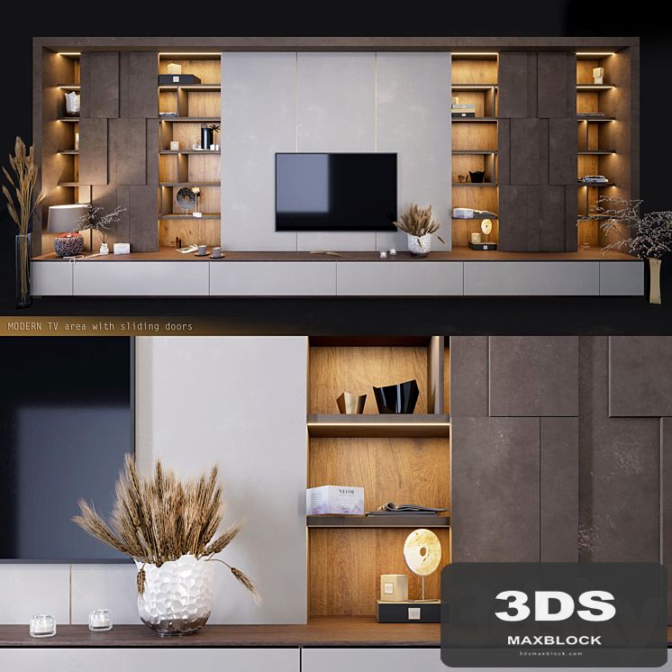Furniture for TV zones with decor