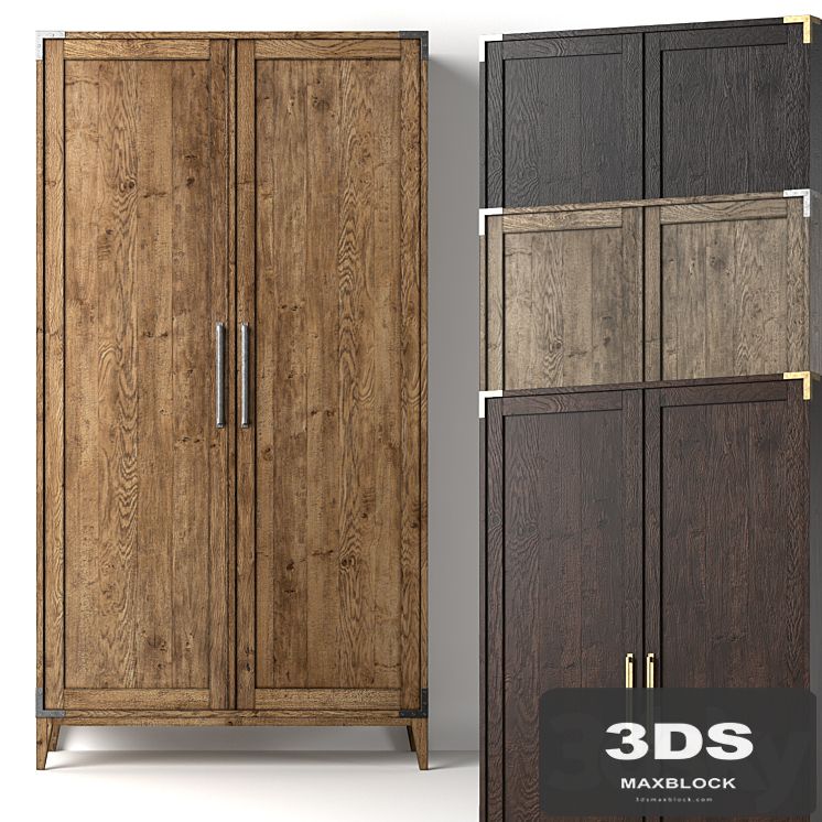CAYDEN CAMPAIGN PANEL DOUBLE-DOOR CABINET