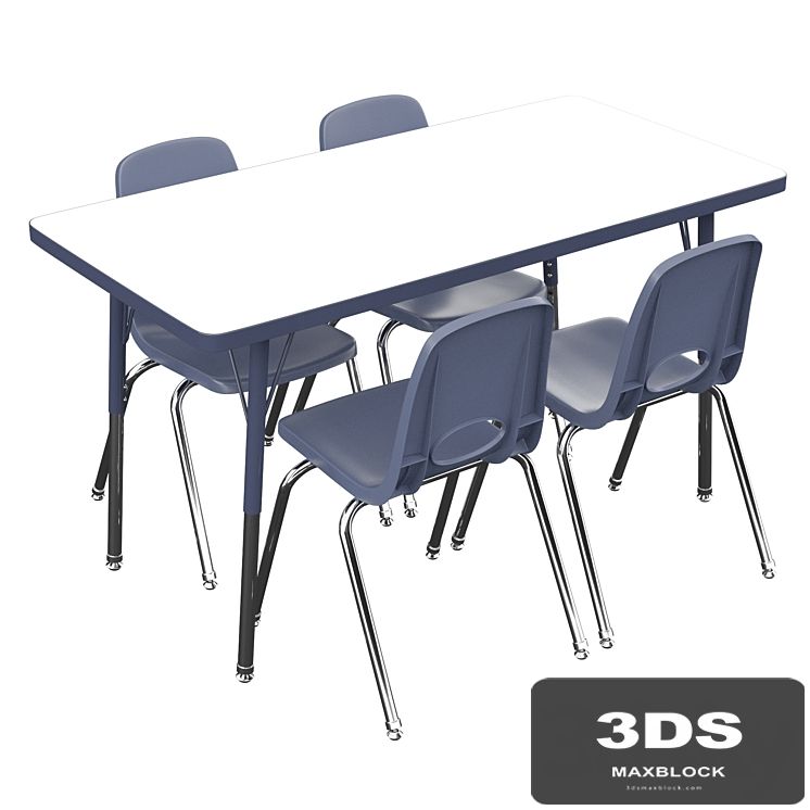 5 Piece Rectangular Activity Table & Chair Set