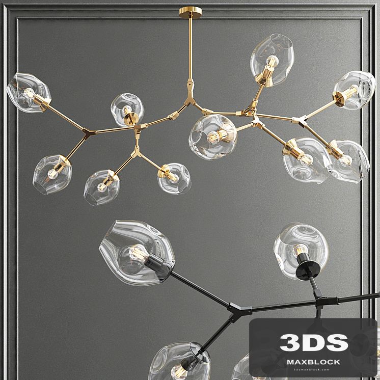 Branching bubble chandelier