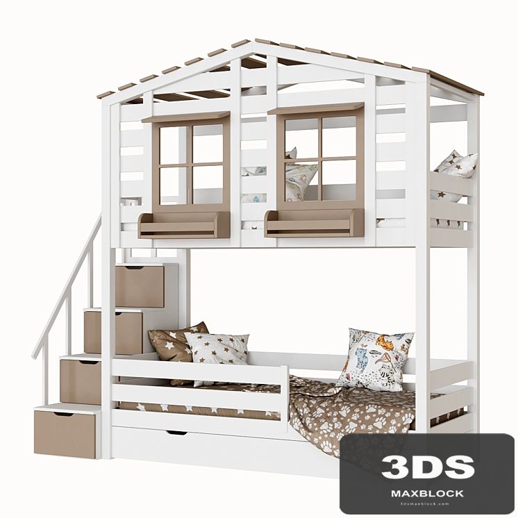 Children's 2-level bed lodge Bilbao