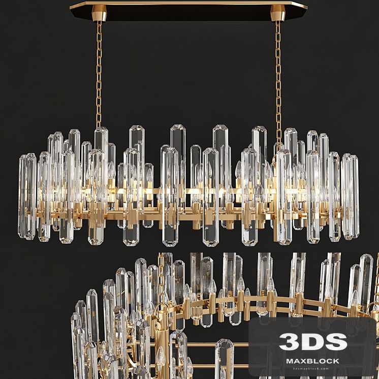 Visual Comfort ARN 5127HAB-CG AERIN Modern Bonnington Large Linear Chandelier