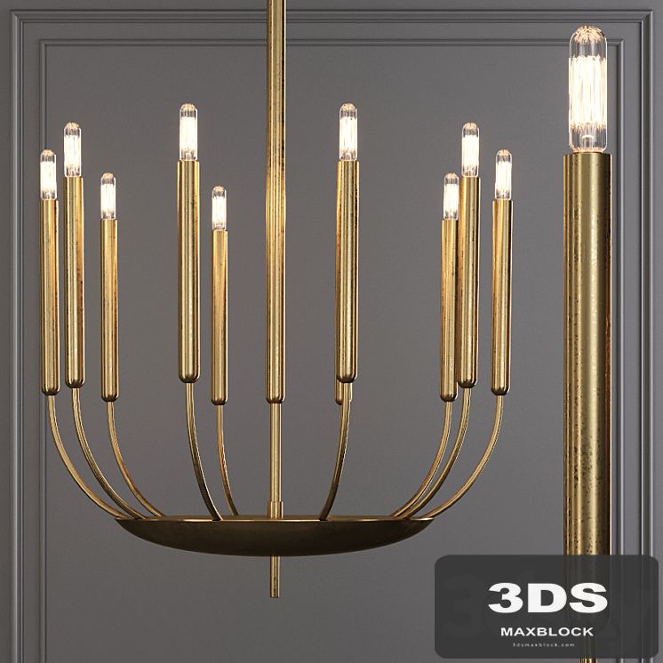 Restoration Hardware QUENOUILLES ROUND CHANDELIER 24 Brass