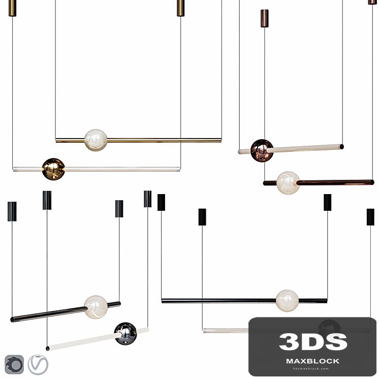 Lee Broom ORION GLOBE LIGHT Set Gold / Chrome / Copper / Black