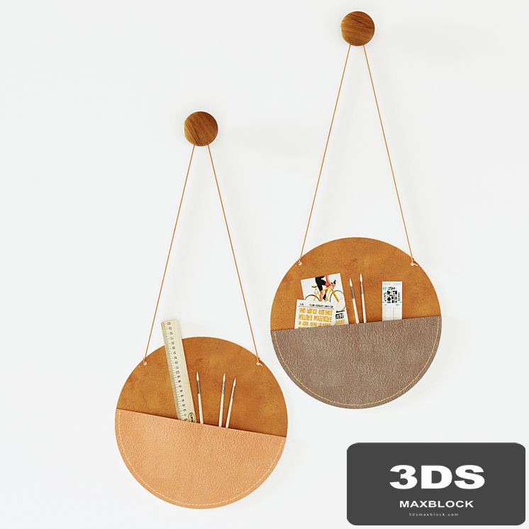 Leather wall pocket