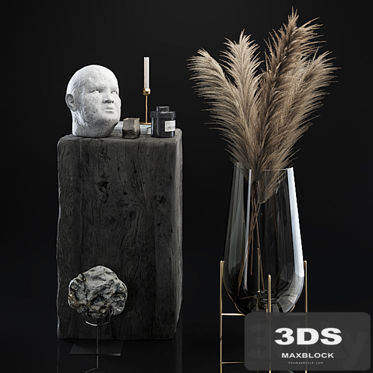Decorative set 5 with dried plants