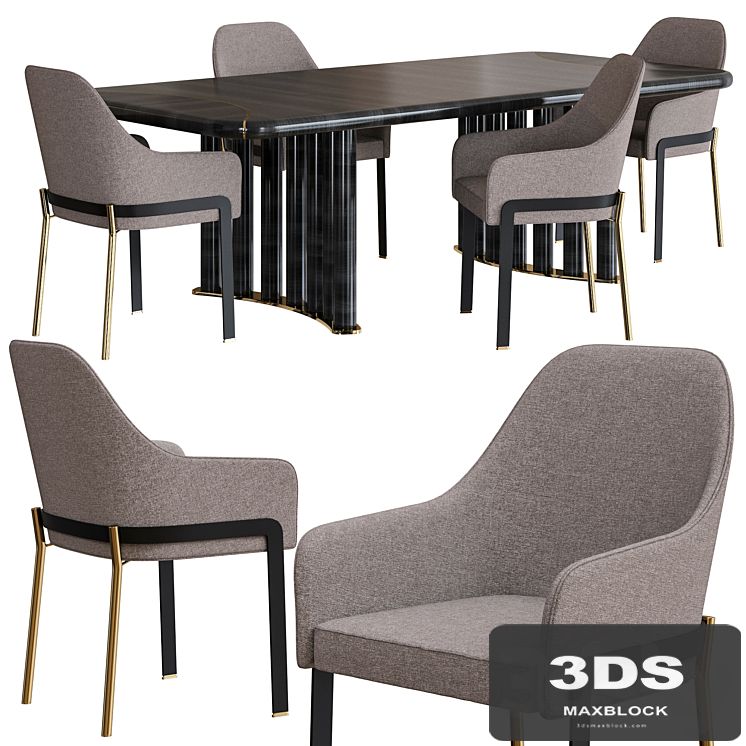 Opera Contemporary Oliver Table and Stacy Armchair Dining Set