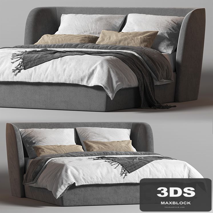 Rolf Benz 1400 Tondo Fabric Double Bed