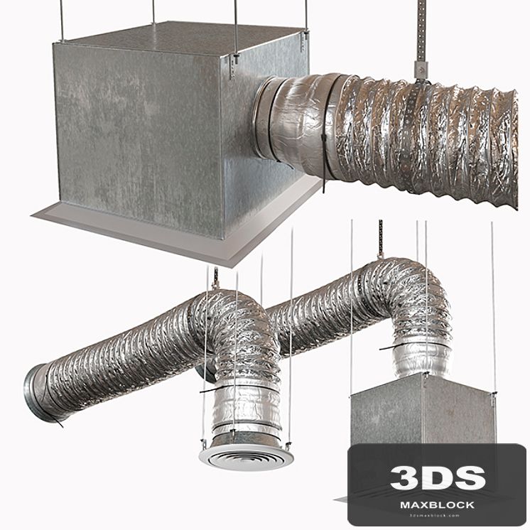 Corrugated ventilation pipe with diffuser
